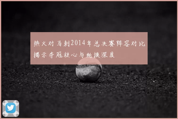 热火对马刺2014年总决赛阵容对比揭示夺冠核心与轮换深度